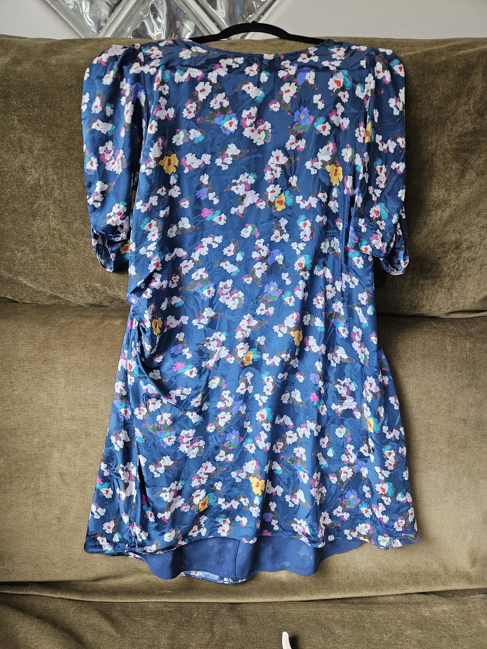 Tanya Taylor Silk Navy Floral Shift Dress - Picture 7 of 13